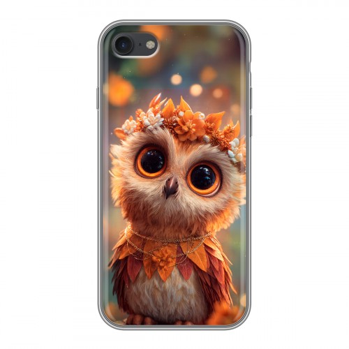 Полупрозрачный дизайнерский силиконовый чехол для Iphone 7 Милая сова