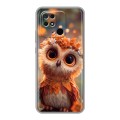 Полупрозрачный дизайнерский силиконовый чехол для Xiaomi Redmi 10C Милая сова