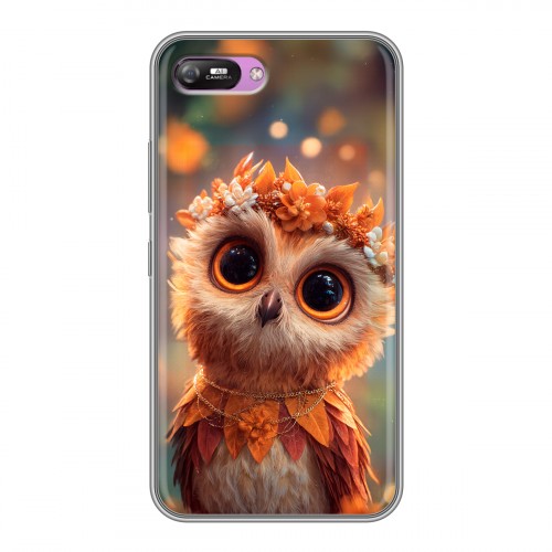 Полупрозрачный дизайнерский силиконовый с усиленными углами чехол для Itel A25 Милая сова