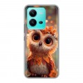 Полупрозрачный дизайнерский силиконовый чехол для Vivo V25 Милая сова