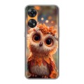 Полупрозрачный дизайнерский силиконовый с усиленными углами чехол для OPPO Reno8 T Милая сова