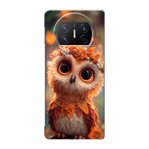 Полупрозрачный дизайнерский пластиковый чехол для Huawei Mate X3 Милая сова