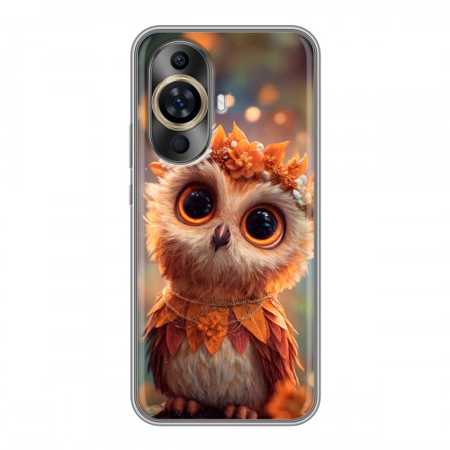 Полупрозрачный дизайнерский силиконовый с усиленными углами чехол для Huawei Nova 11 Милая сова