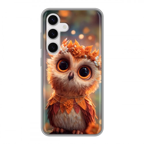 Полупрозрачный дизайнерский пластиковый чехол для Samsung Galaxy S24 Милая сова