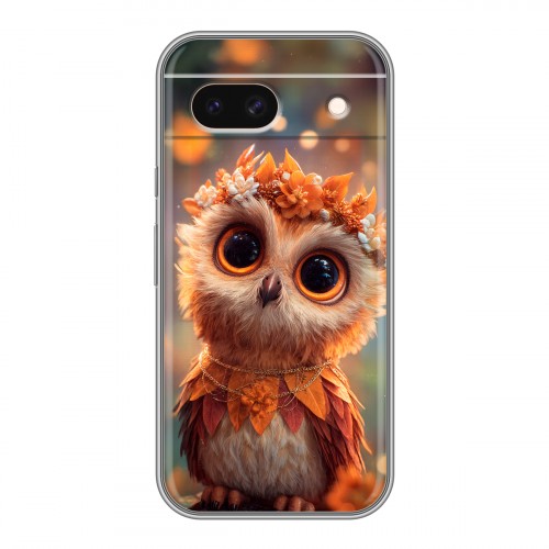 Полупрозрачный дизайнерский пластиковый чехол для Google Pixel 8a Милая сова