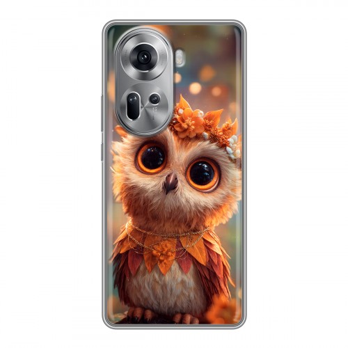 Полупрозрачный дизайнерский силиконовый чехол для OPPO Reno 11 Милая сова