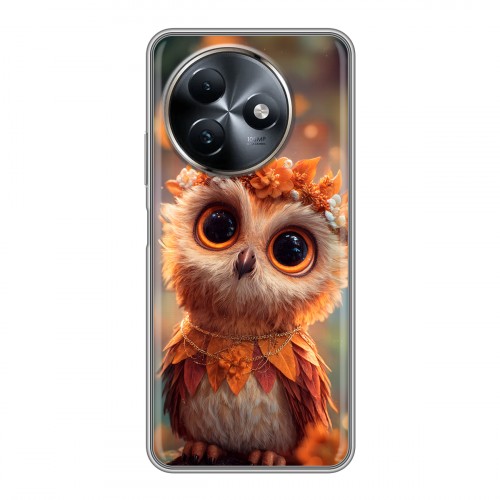 Полупрозрачный дизайнерский силиконовый чехол для Itel S24 Милая сова