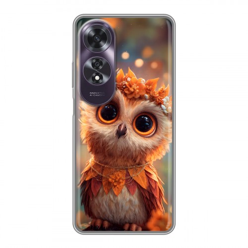 Полупрозрачный дизайнерский силиконовый чехол для OPPO A60 Милая сова