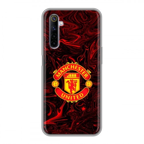Дизайнерский силиконовый с усиленными углами чехол для Realme 6 Manchester United