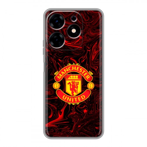 Дизайнерский силиконовый с усиленными углами чехол для Tecno Spark 10 Manchester United