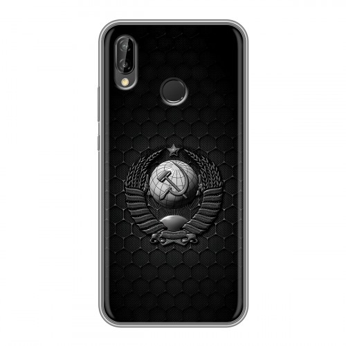 Дизайнерский силиконовый чехол для Huawei P20 Lite Герб Флаг СССР