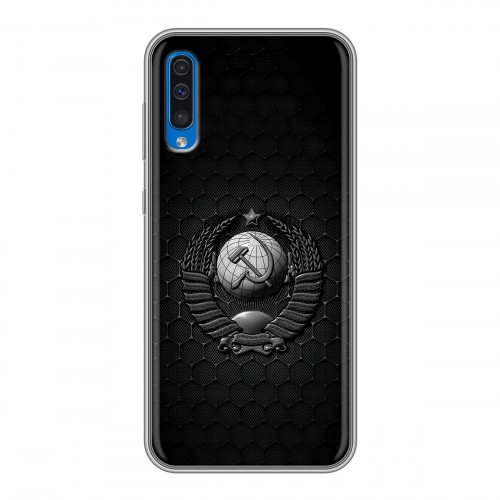 Дизайнерский силиконовый чехол для Samsung Galaxy A50 Герб Флаг СССР