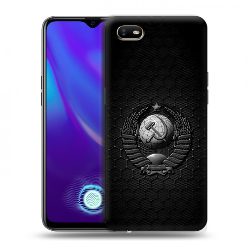 Дизайнерский силиконовый с усиленными углами чехол для OPPO A1k Герб Флаг СССР
