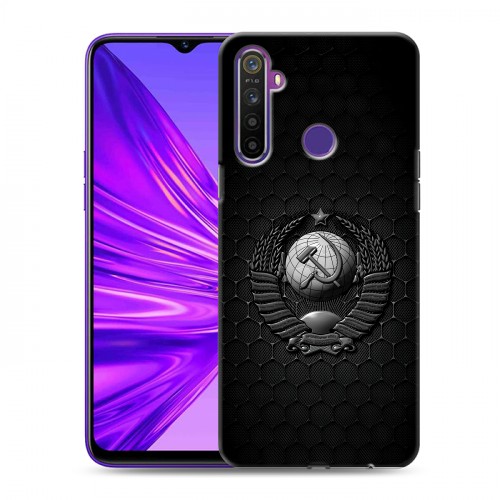 Дизайнерский силиконовый чехол для Realme 5 Герб Флаг СССР