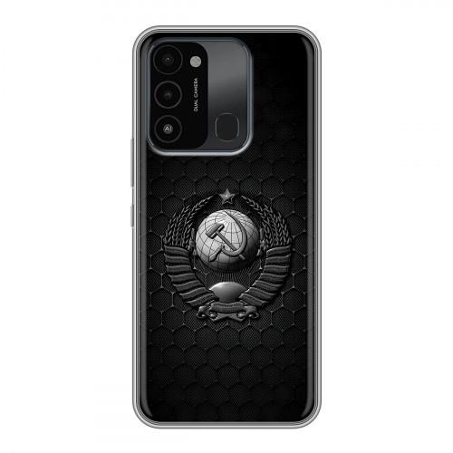 Дизайнерский силиконовый с усиленными углами чехол для Tecno Spark Go 2022 Герб Флаг СССР