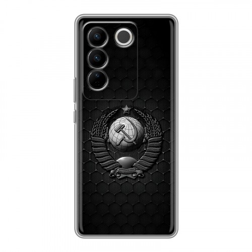 Дизайнерский силиконовый с усиленными углами чехол для Vivo V27 Герб Флаг СССР