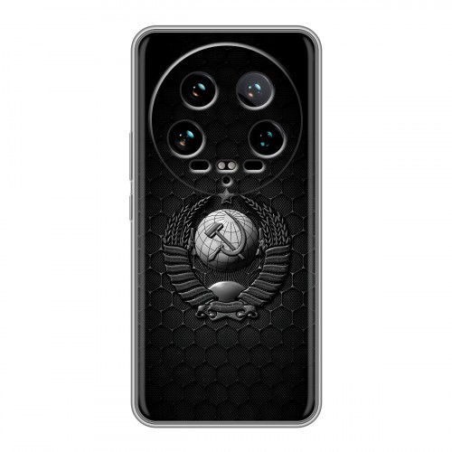 Дизайнерский силиконовый чехол для Xiaomi 14 Ultra Герб Флаг СССР