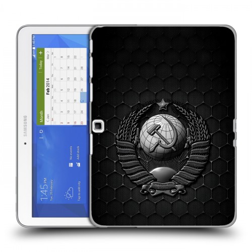 Дизайнерский силиконовый чехол для Samsung Galaxy Tab 4 10.1 Герб Флаг СССР