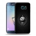 Дизайнерский силиконовый чехол для Samsung Galaxy S6 Edge Герб Флаг СССР