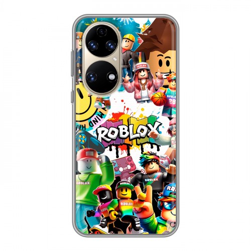 Дизайнерский силиконовый с усиленными углами чехол для Huawei P50 Pro Roblox Роблокс