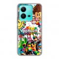Дизайнерский пластиковый чехол для Vivo V25 Roblox Роблокс