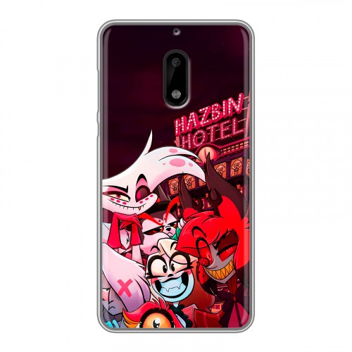Дизайнерский пластиковый чехол для Nokia 6 Hazbin Hotel Отель Хазбин