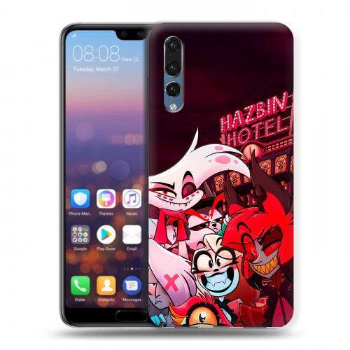 Дизайнерский силиконовый с усиленными углами чехол для Huawei P20 Pro Hazbin Hotel Отель Хазбин