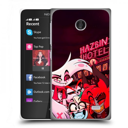 Дизайнерский пластиковый чехол для Nokia X Hazbin Hotel Отель Хазбин