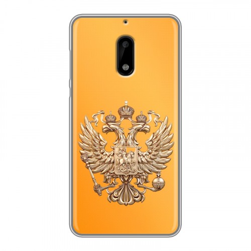 Дизайнерский пластиковый чехол для Nokia 6 Герб Флаг России