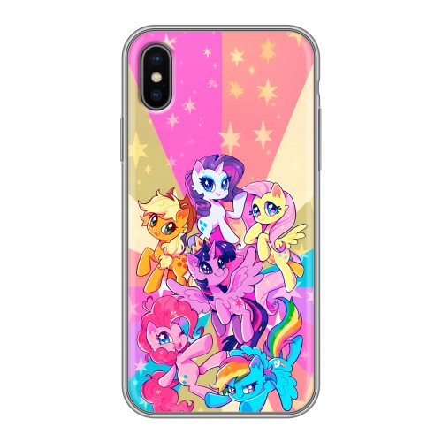 Дизайнерский силиконовый чехол для Iphone x10 My little pony Дружба чудо