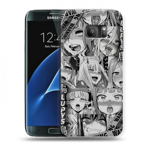 Дизайнерский силиконовый с усиленными углами чехол для Samsung Galaxy S7 Ahegao Ахегао Аниме