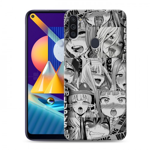 Дизайнерский пластиковый чехол для Samsung Galaxy M11 Ahegao Ахегао Аниме