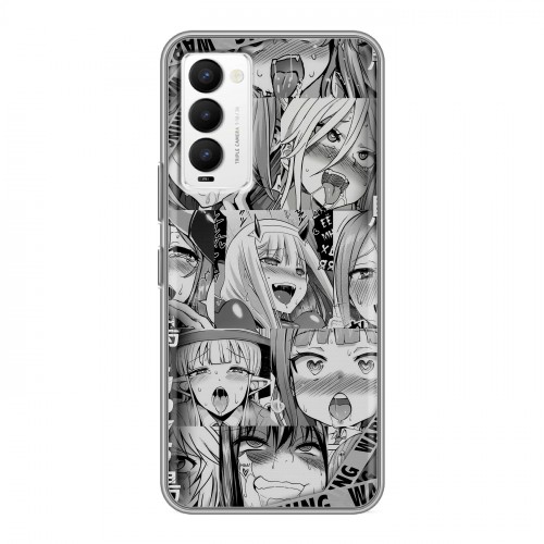 Дизайнерский силиконовый с усиленными углами чехол для Tecno Camon 18 Ahegao Ахегао Аниме