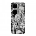 Дизайнерский пластиковый чехол для Huawei P50 Pocket Ahegao Ахегао Аниме