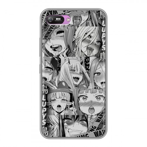 Дизайнерский силиконовый с усиленными углами чехол для Itel A25 Ahegao Ахегао Аниме