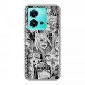 Дизайнерский силиконовый чехол для Vivo V25 Ahegao Ахегао Аниме