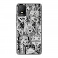 Дизайнерский силиконовый чехол для TCL 403 Ahegao Ахегао Аниме