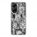 Дизайнерский силиконовый чехол для OPPO A98 Ahegao Ахегао Аниме