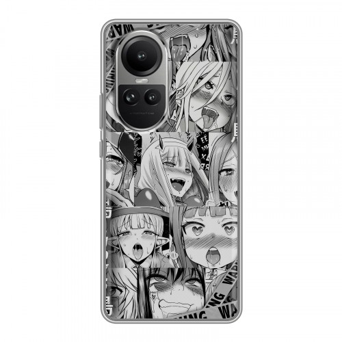 Дизайнерский силиконовый чехол для OPPO Reno10 Ahegao Ахегао Аниме