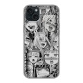 Дизайнерский силиконовый чехол для Iphone 15 Plus Ahegao Ахегао Аниме
