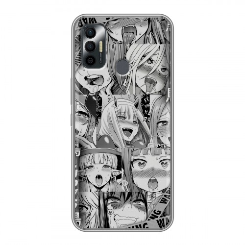 Дизайнерский силиконовый чехол для Tecno Spark 7 Ahegao Ахегао Аниме