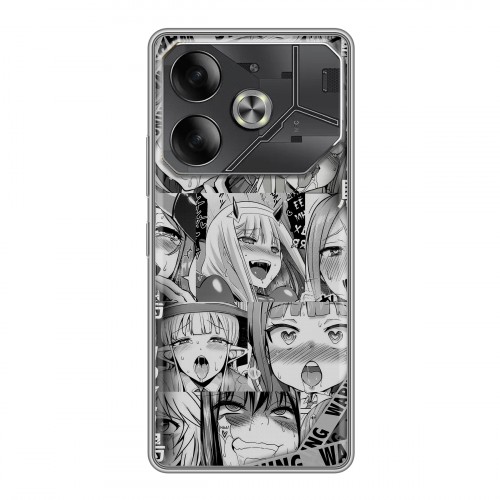 Дизайнерский силиконовый чехол для Tecno Pova 6 Ahegao Ахегао Аниме