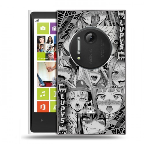 Дизайнерский силиконовый чехол для Nokia Lumia 1020 Ahegao Ахегао Аниме