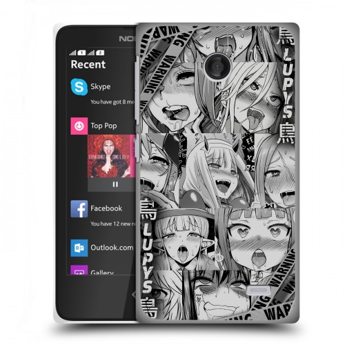 Дизайнерский пластиковый чехол для Nokia X Ahegao Ахегао Аниме