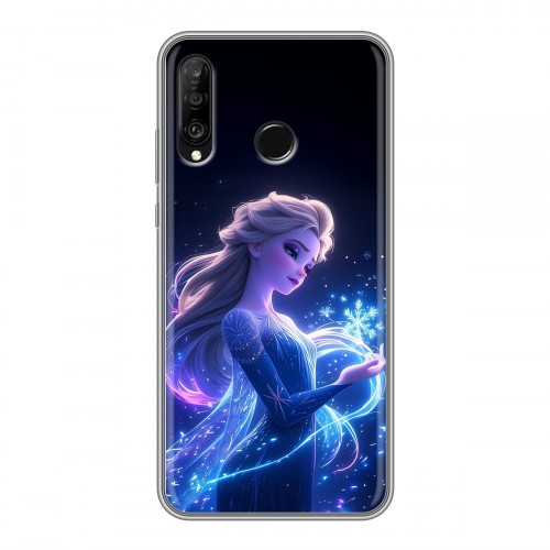 Дизайнерский силиконовый чехол для Huawei P30 Lite Холодное сердце Frozen