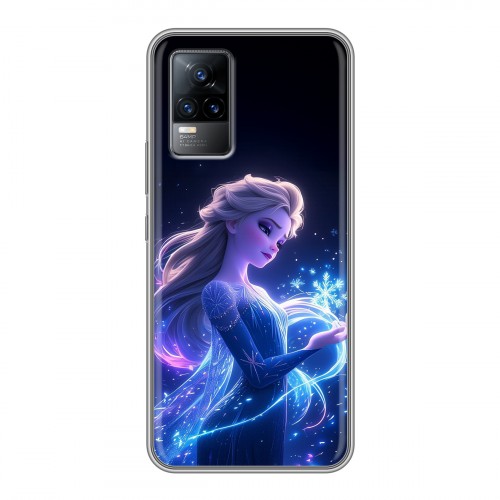 Дизайнерский силиконовый чехол для Vivo V21e Холодное сердце Frozen