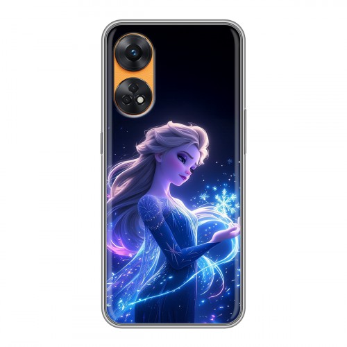 Дизайнерский силиконовый с усиленными углами чехол для OPPO Reno8 T Холодное сердце Frozen