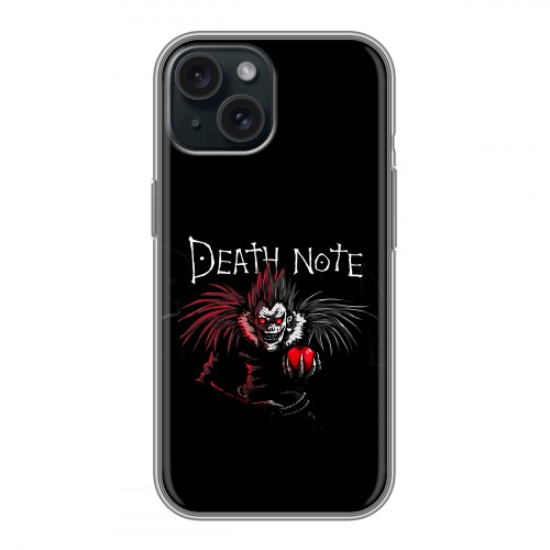 Дизайнерский силиконовый чехол для Iphone 15 Death note Тетрадь смерти