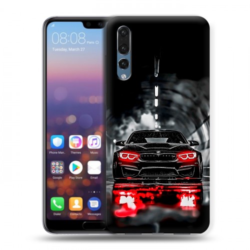 Дизайнерский силиконовый с усиленными углами чехол для Huawei P20 Pro BMW БМВ