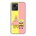 Дизайнерский силиконовый с усиленными углами чехол для Realme C30 Спанч боб Спанчбоб